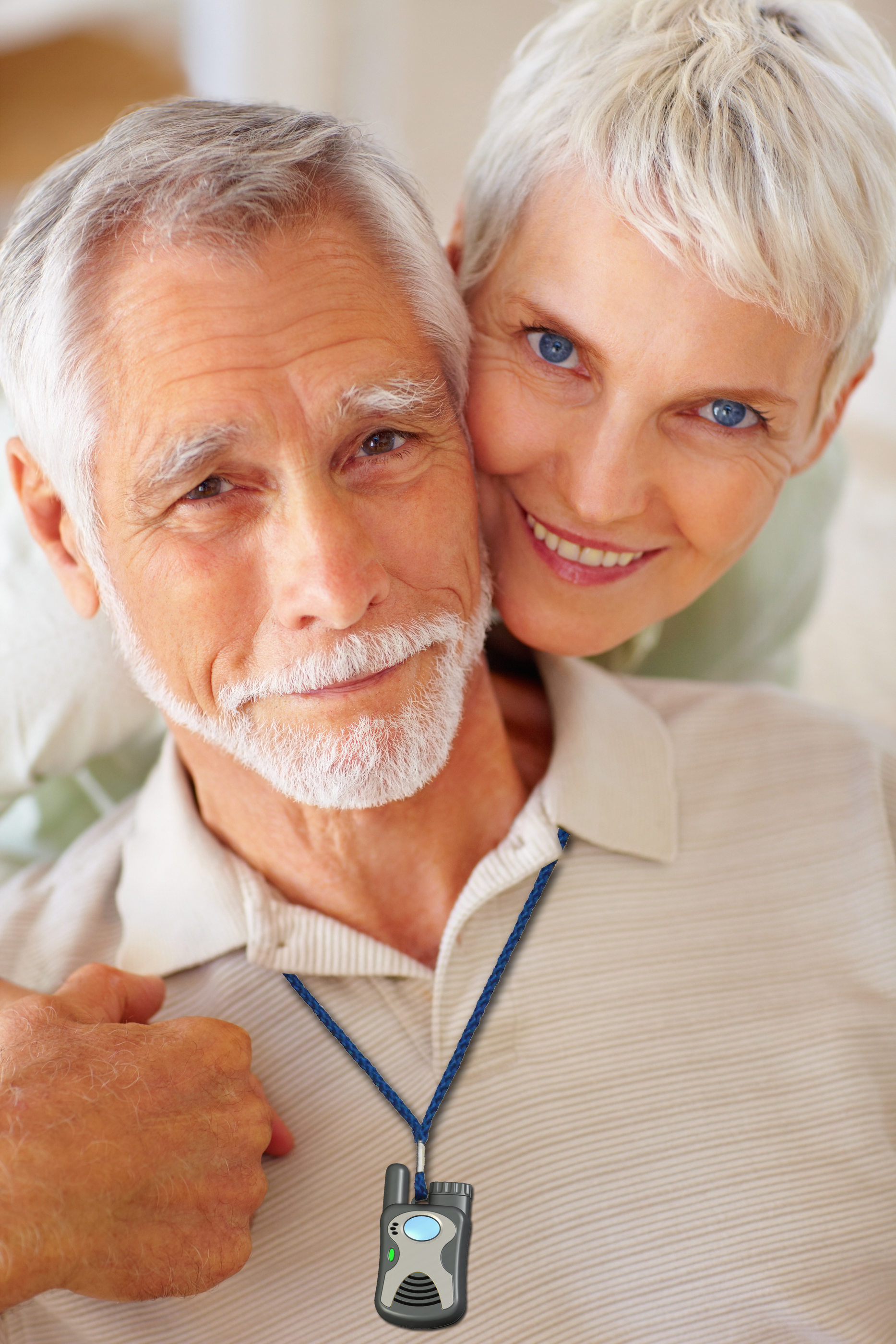 elderly man with medical alert system pendant