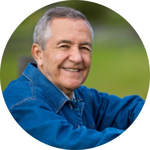 Elderly man smiling